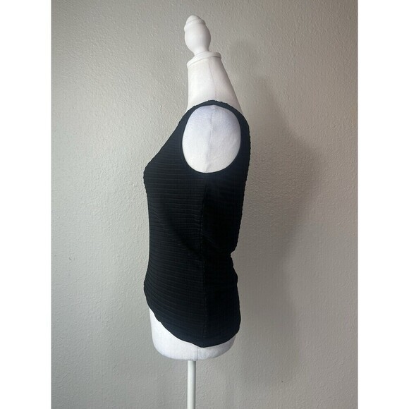 Cache Women’s Black Sleeveless Scrunch Tie Long Tank Top Size Medium A7 - Picture 2 of 8